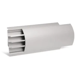 90x20mm. Round Aluminum Trunking w/Cover, 4 Ways, Anodized